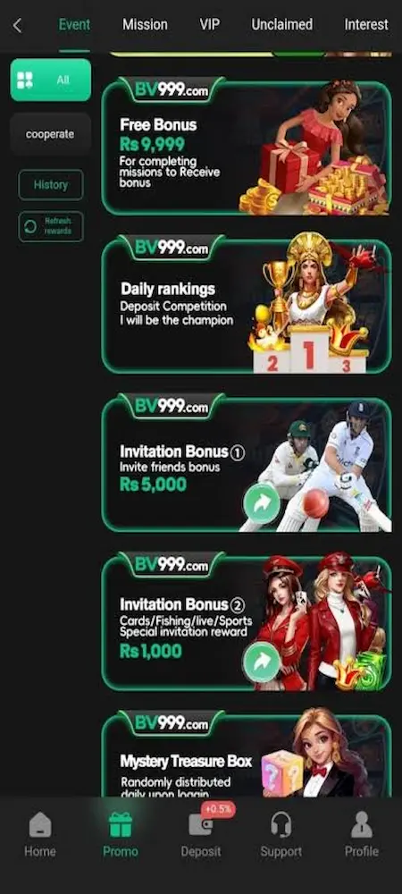 BV999 Game login